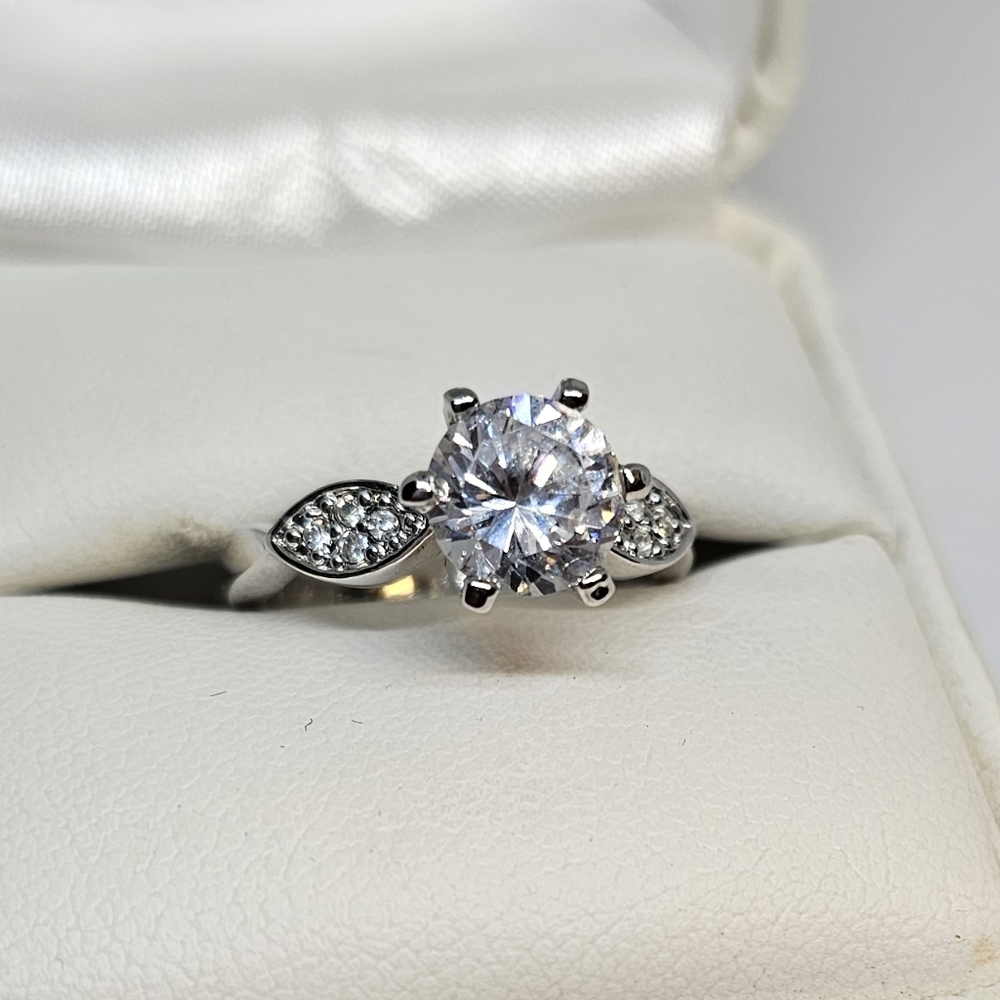 HSN Silver Diamond CZ Ring